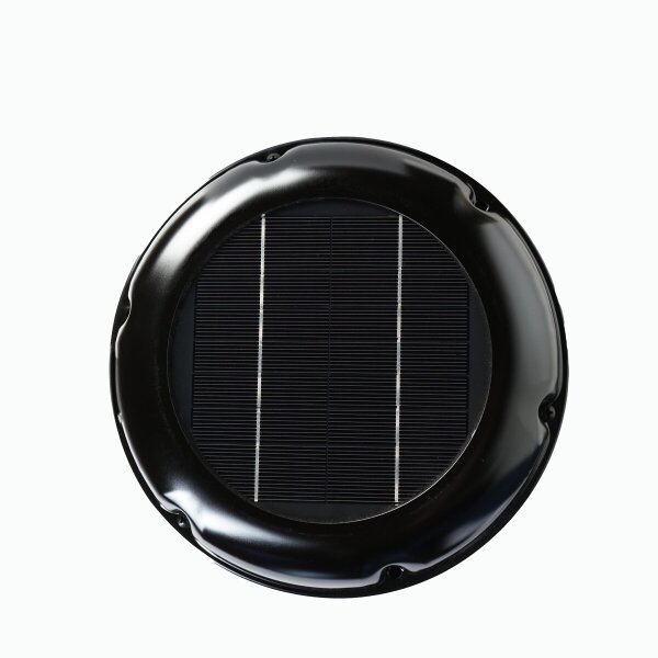 WATTSTUNDE® AERO Solarlüfter mit Akku rund, schwarz