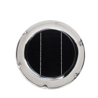 WATTSTUNDE® AERO Solarlüfter mit Akku rund, chrom